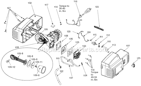 Page B Diagram and Parts List for Type 0 Porter Cable Compressor